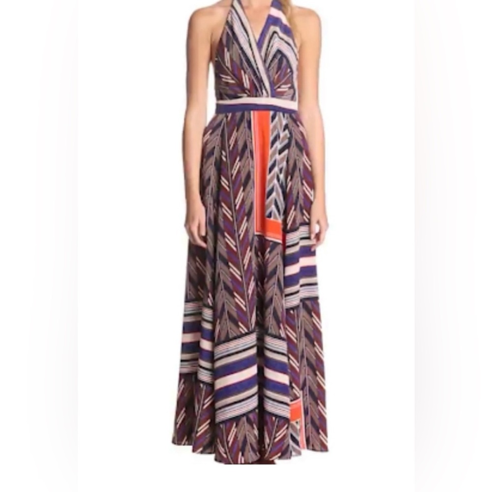 Jessica Simpson Halter Maxi Dress Tribal Backless size S